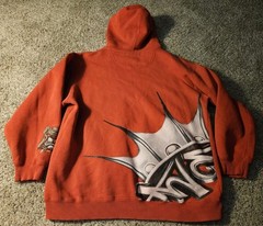 Vintage JNCO Jeans Sweatshirt Hoodie Bulldog Logo Size Youth Large Red 90’s