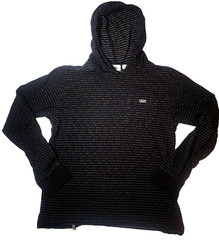 Vans Hooded Lightweight Shirt Youth Small Black Striped Vans Logos Long Sleeve