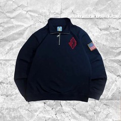 Retro Quarterzip Pullover Hoodie JEE Embroidery Pattern Sweatshirt USA