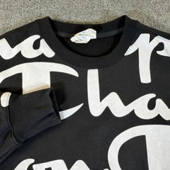 Champion Reverse Weave Mens Large Black White All Over Print Sweatshirt #3973