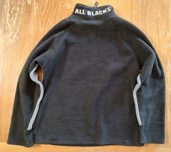 All Blacks New Zealand Rugby Fleece Black Quarter Zip Pullover Teens Very Soft