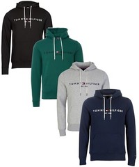 NWT-TOMMY HILFIGER Mens Embroidered Logo Pullover Fleece Hoodie : S-XXL