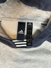 Adidas Men’s S2S Kangaroo Grey Blue Pullover Hoodie Sweatshirt Zip Sides Small