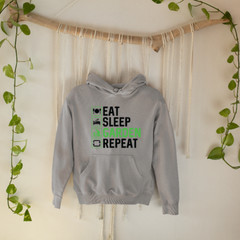 Eat Sleep Garden Repeat Hoodie Home Gardener Plants Trees Nurseries Novelty