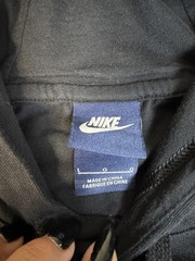 Nike Hoodie Mens L Black Pullover Hooded Jersey Cotton Long Sleeve Logo