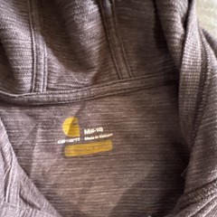 Carhartt womens Pullover Hoodie M Gray Henley Button Neck Hooded Pockets