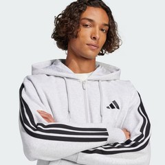 adidas men Essentials 3-Stripes Fleece Hoodie