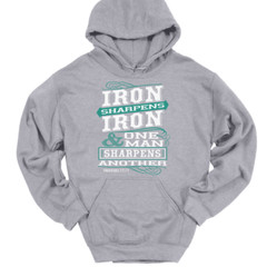 Iron Sharpens Iron Hooded Sweatshirt Hoodie Christian Catholic God Jesus