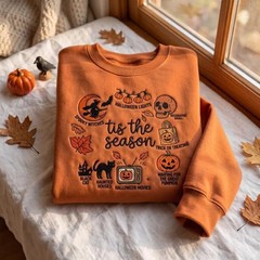 Tis The Season Halloween Sweatshirt Spooky Fall Autumn Holiday Apparel