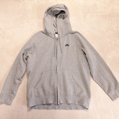 Nike SB Mens Full Zip Hoodie Jacket Large Light Gray Heather Drawstring