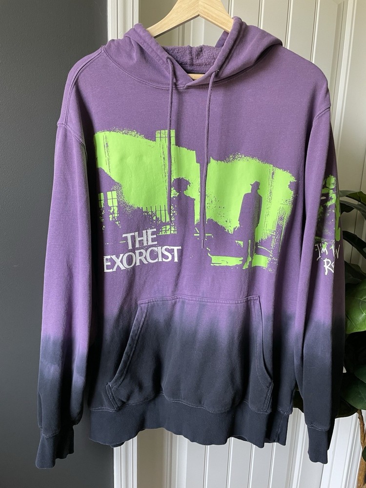 The Exorcist Movie Graphic Pullover Hoodie Purple Size Large 42/44