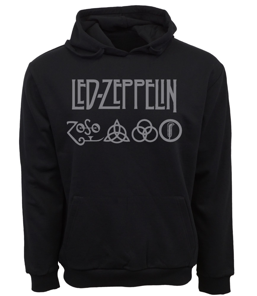 LED ZEPPELIN ZOSO LOGO PREMIUM PULLOVER HOODIE BLACK