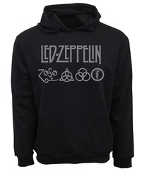 LED ZEPPELIN ZOSO LOGO PREMIUM PULLOVER HOODIE BLACK