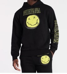 Nirvana Men’s XS S M L XL 2XL 3XL Smile Long Sleeves Hoodie Sweater Black (11J)