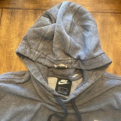 Nike Gray Pullover Hoodie Teen Youth Small S Classic Logo – Fair Condition