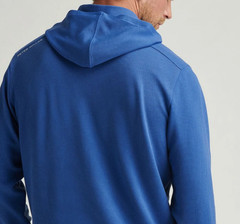 Peter Millar Sailor Blue Grid Performance Half-Zip Hoodie NWT S Golf Sweatshirt