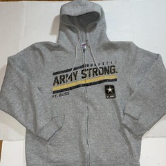 Rare SOFFE United States US ARMY Gray Zip Up Hoodie Mens Medium