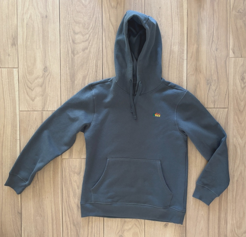 REI Hoodie w/Logo~Mens Small~Slate Blue~”Your Outdoor Co-op”~Pullover~Never worn