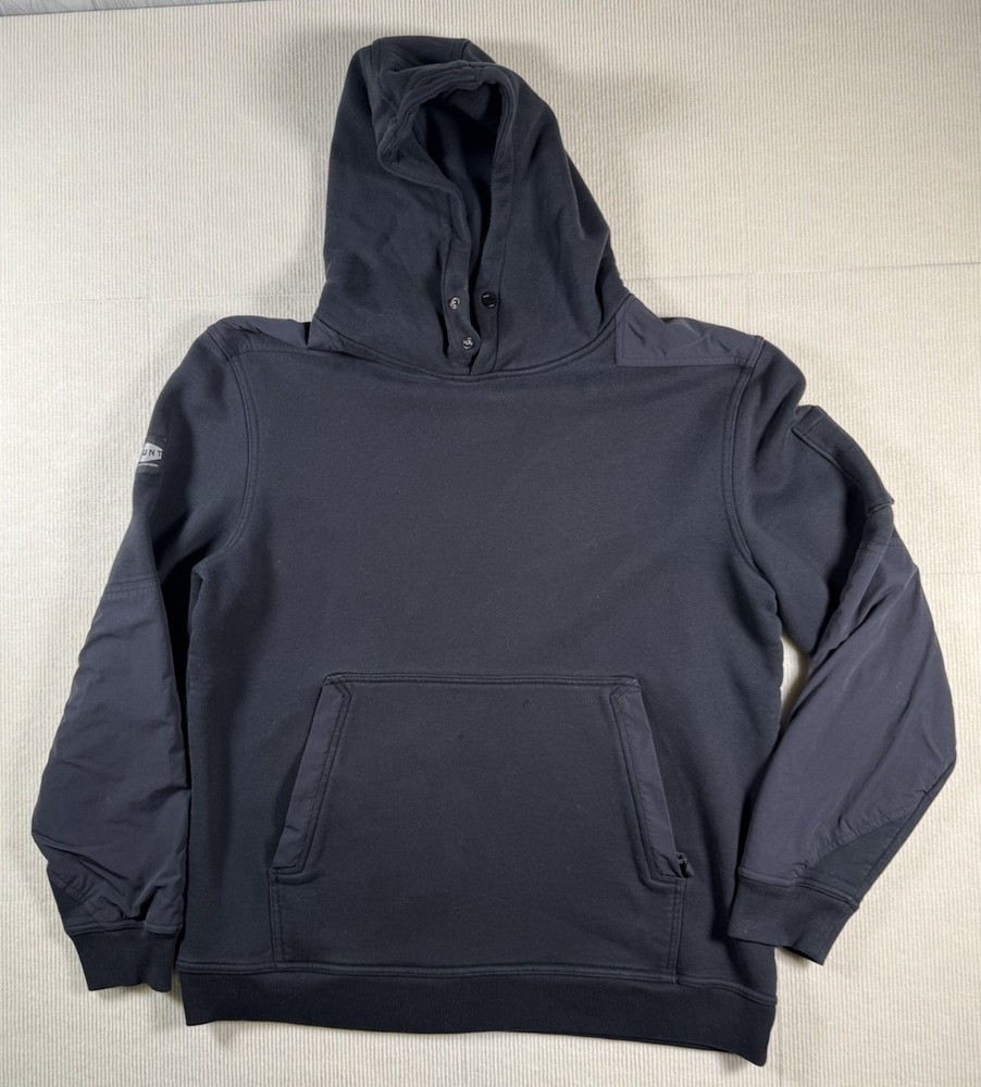 Brunt Levin Hoodie Mens XL Black Heavyweight Workwear Pullover Pocket Snap