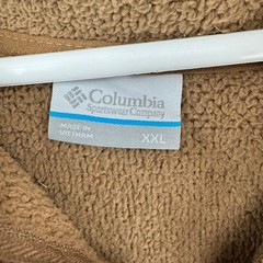 Columbia Sherpa Fleece Hoodie Mens XXL Tan Quarter Zip AM3781 Gorpcore Outdoor