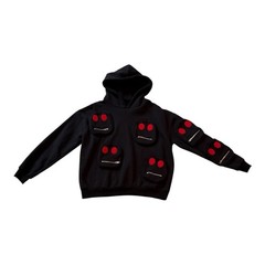 Syckli Black Red Multifaced Pullover Hoodie Men’s Medium US Seller Streetwear