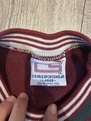 Crable Sportswear Men’s L Burgundy Golf Embroidered Fleece Crewneck Sweatshirt