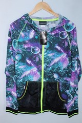 NWT Andrew Christian Men’s Large Multicolor Lightweight Full Zip Hoodie