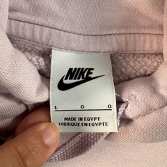 Nike Hoodie Men Large Pink Floral Embroidered Kangaroo Pockets Sweatshirt