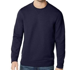 NWT Club Room navy blue sweatshirt long sleeve round neck Men L blended fabric