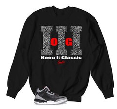 Sweatshirt To Match Jordan 3 Black Cement Outfits – Keep It Classic Sweater