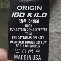 Origin Sweatshirt Mens Large Green 100 Kilo Fleece Made USA Crewneck Pullover