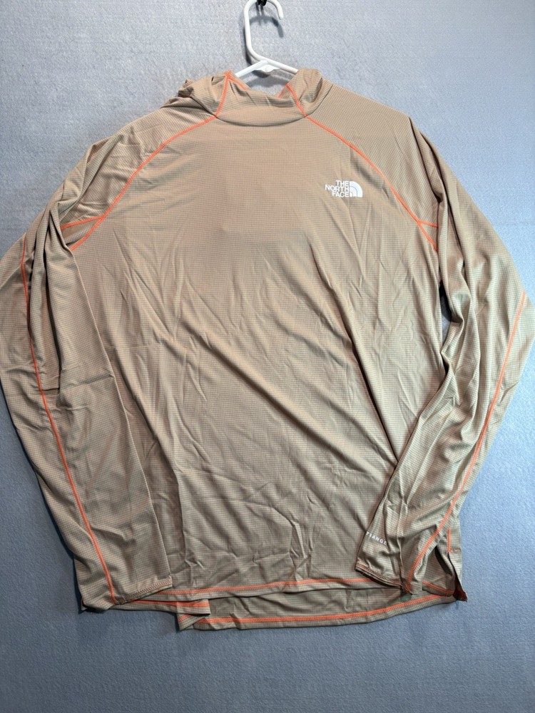 North Face Men’s Summer LT Hoody Hoodie Sun Shirt Long Sleeve Medium Khaki Stone