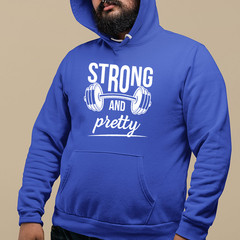 Strong And Pretty Gym Hoodie Weight Training Fitness Workout Lovers Gift