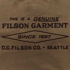 Filson Prospector Embroidered Hoodie Dark Tan Brown Diamond Mens S NWT