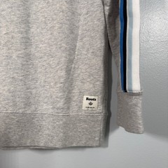 Roots French Terry Athletic Stripe Sleeve Crewneck Sweatshirt Gray Small
