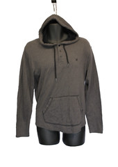 Hurley Hoodie Tshirt Men Medium Dark Gray Logo Pullover Striped Comfy Lounge