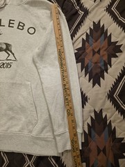 Burlebo Whitetail Deer Fleece Pullover Hoodie Heather Oatmeal Men’s Size Medium