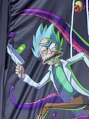 Rick & Morty Lightweight Hoodie Adult Size XL Purple Green Polyester Pullover