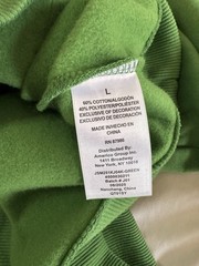 New JOHN DEERE Hoodie Size Large Big Logo Green Yellow Workwear Sweatshirt