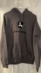 Custom John Deere Mens Large Gray Hoodie Tractor Cab Waterloo Iowa Gildan – Rare