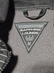 Vintage Y2K Sapphire Lounge Grunge Skater Black Striped Hoodie Size Medium