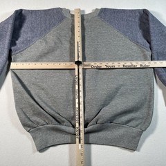 Vintage 70s 80s Sweatshirt Mens Large Gray Blue Color Block Raglan Pullover