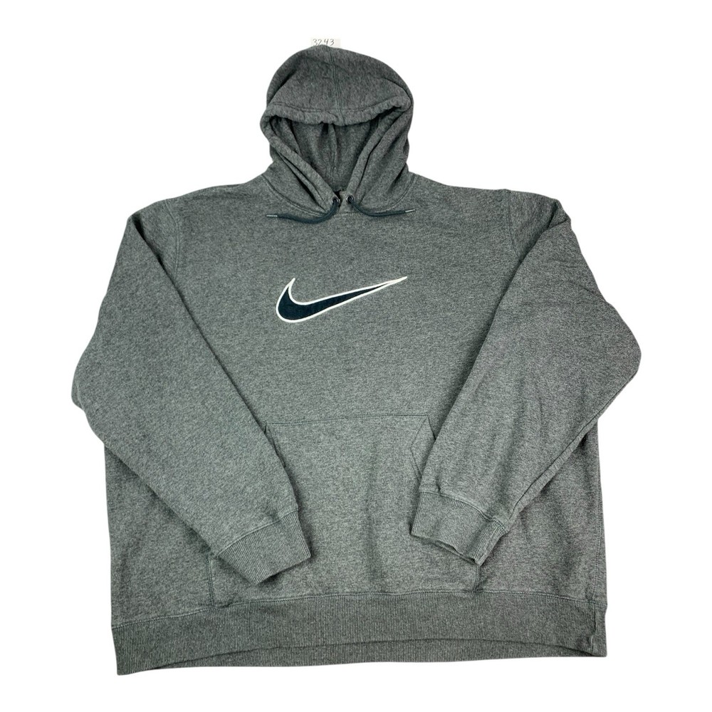 Nike Men’s Hoodie Pullover Sweatshirt Gray Cotton Polyester Blend Size 2XL