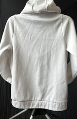 Nike Sweatshirt Mens Small White Dri FIT Pullover Hoodie Swoosh Logo Workout