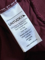 EUC Mens UNTUCKit Garrison quilted pullover tawny port maroon snap button sz XXL