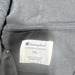 Champion Men’s 5XL Black Quarter-Zip Pullover Hoodie Embroidered Logo