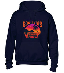 BEACH VIBES HOODY HOODIE SUMMER HOLIDAY CASUAL CLOTHING FASHION GIFT TOP