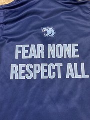 Chicago Bruins Hoodie “Fear None Respect All” Blue & White/Red Stars Sz Med