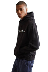 Friends The Television Series Mens F.R.I.E.N.D.S. Pullover Black Hoodie NWT M