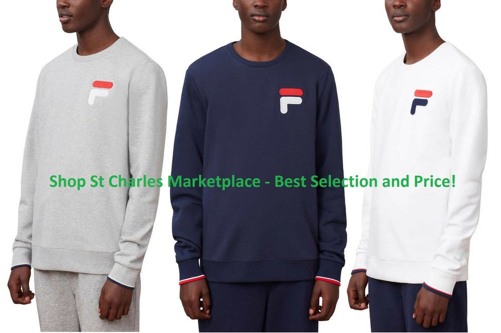 Fila Men’s French Terry Crew Neck Sweatshirt – Choose SIZE & COLOR, NWT